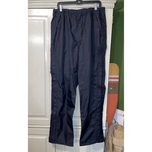 REÍ E1 Elements Rain Pants Men Large Black Rip Stop Leg Zip Embroidered Logo